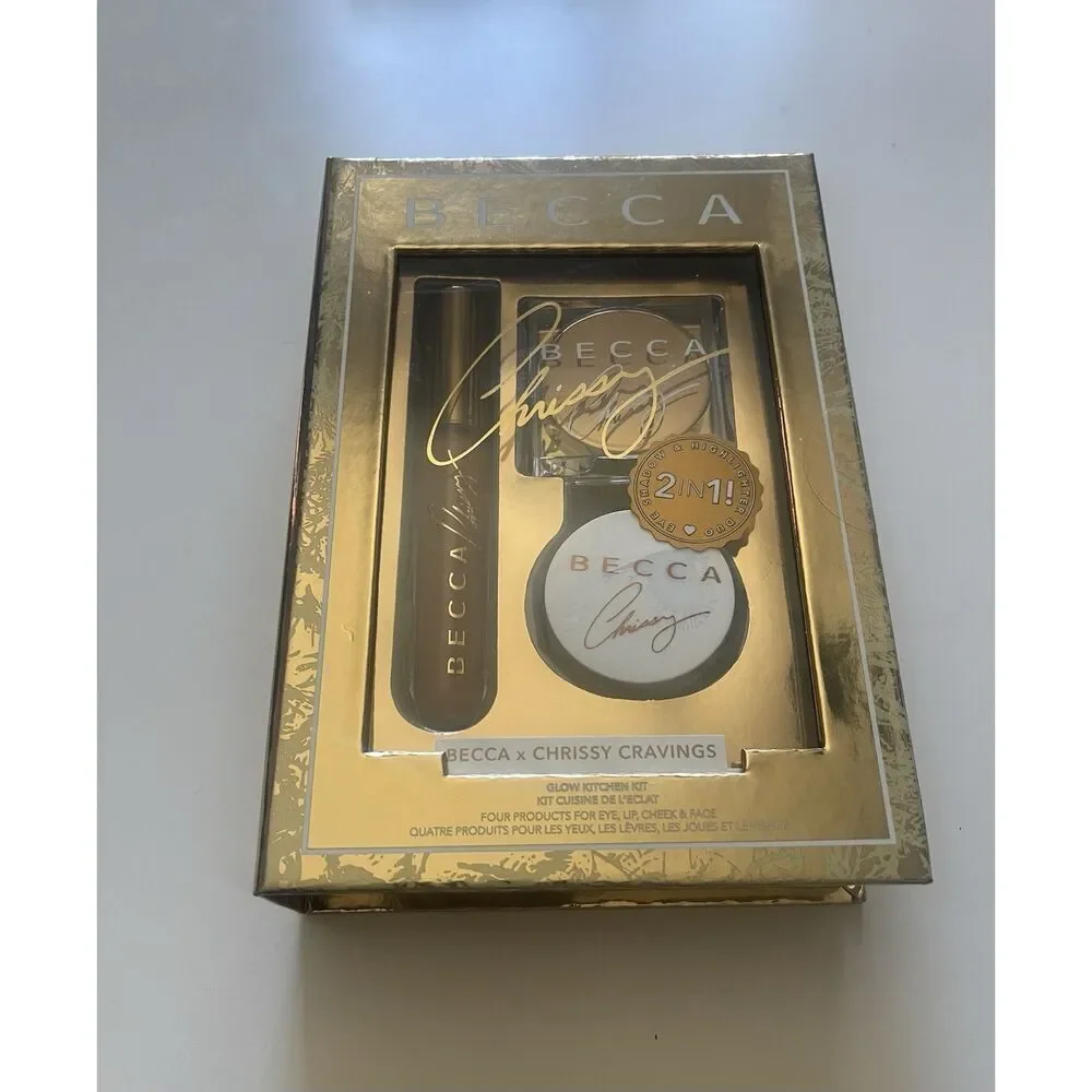 BECCA X Chrissy Cravings Glow Kitchen Kit NIB Glow Soufflé Eyeshadow Highlighter